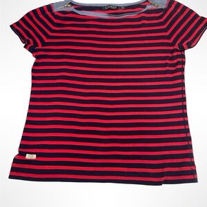 Ralph Lauren Red and Navy blue Short Sleeve Tee‎ womens size XL